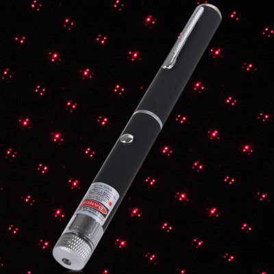 5mW 650nm Red Laser Pointer Starry-Light-Lens Pen-Shape Black