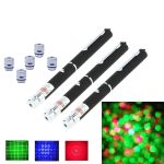 Lita 3 Pack 5mW RGB Laser Pens Red/Green/Blue - Come with 5 Lenses